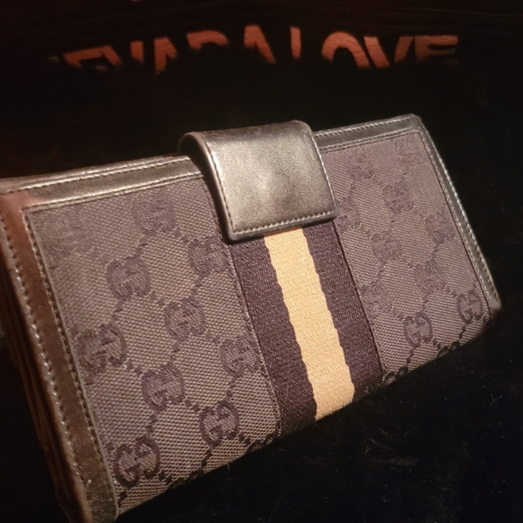 Gucci Black canvas Vintage Sherry Web stripe Authentic FIRM - Picture 4 of 15